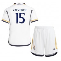 Real Madrid Federico Valverde #15 Hjemme Trøje Børn 2023-24 Kortærmet (+ Korte bukser)